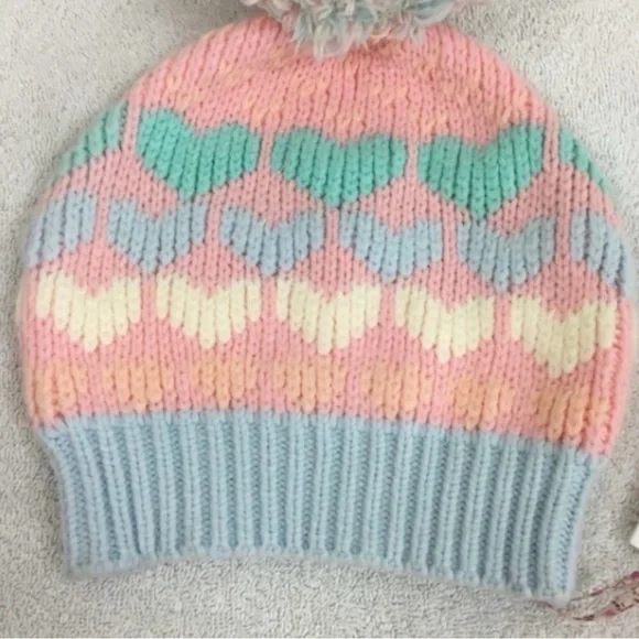 NWT NEW LoveShackFancy Hastings Heart Beanie PomPom Hat Pastel Fairy Cabincore NWT NEW LoveShackFancy Hastings Heart Beanie PomPom Hat  main image 3